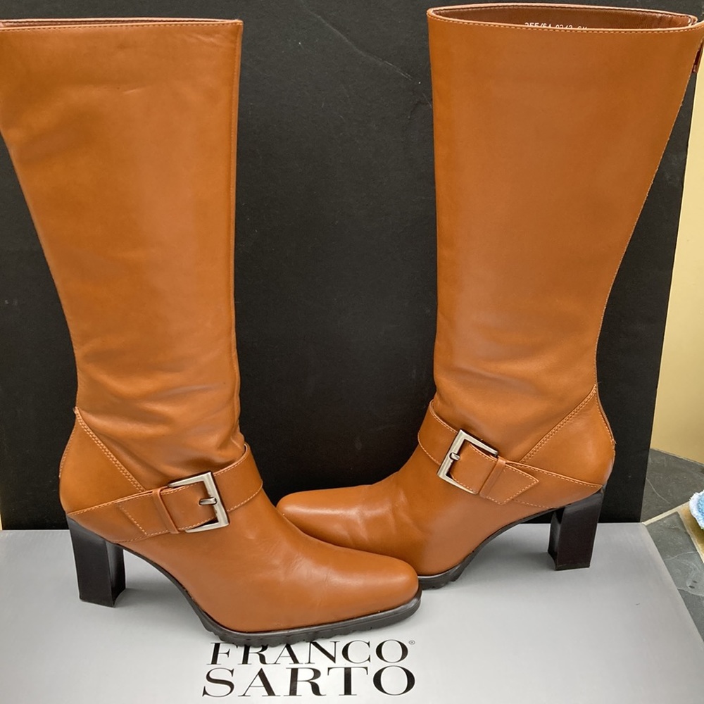 New Franco Sarto British Tan leather boots size 6